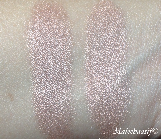 LEFT ELF BAKED HIGHLIGHTER(BLUSH GEMS) - RIGHT MAC MINERALIZED SKINFINISH IN SOFT AND GENTLE 